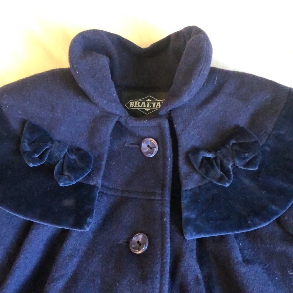 Braetan Dressy Girls Wool Navy Blue Winter Coat (made in Ukraine 🇺🇦) Size 6